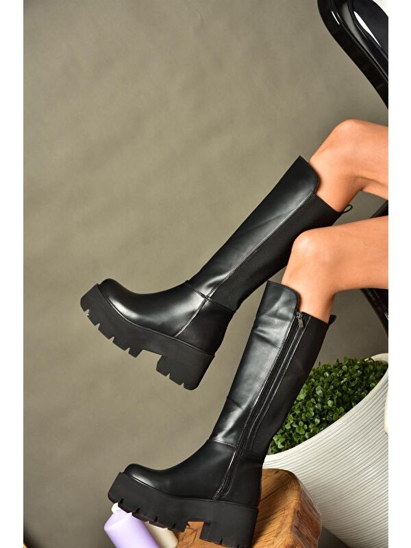 R8200607 Siyah Kadın Çizme - Görsel 5