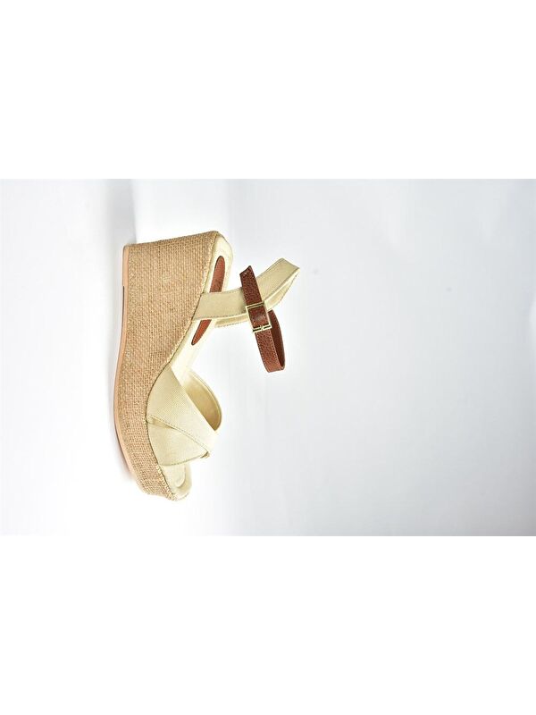 K674195005 Bej Dolgu Taban Kadın Ayakkabı - Görsel 6