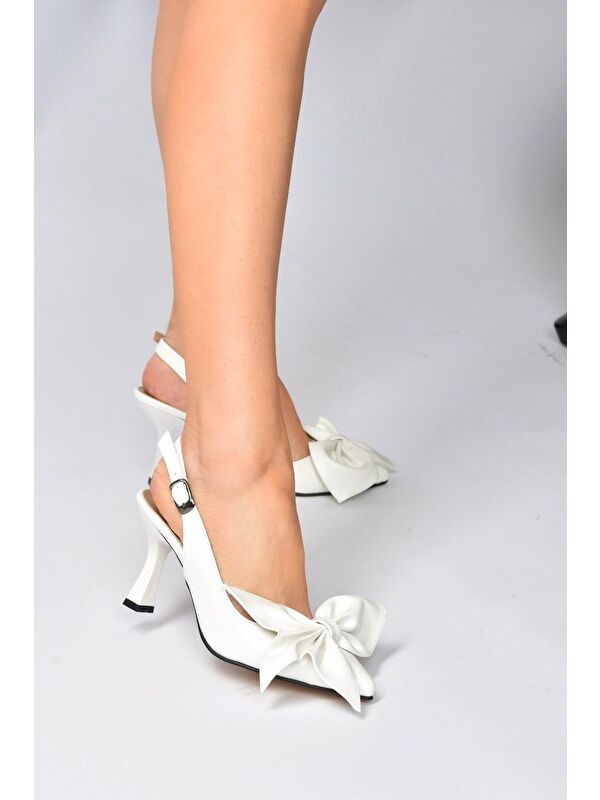 Beyaz Kadın Topuklu Ayakkabı K752092409 - Görsel 4
