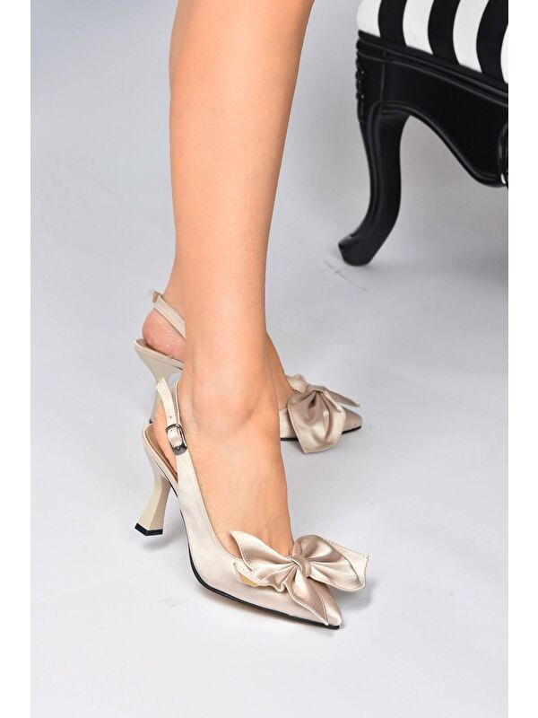 Vizon Kumaş Kadın Topuklu Ayakkabı K752092404 - Görsel 2