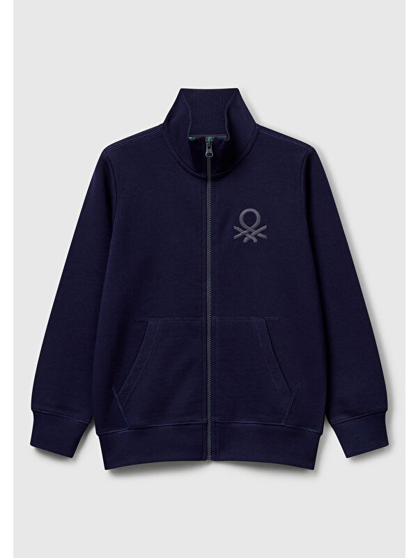 United Colors Of Benetton Erkek Çocuk Lacivert Logolu Sweatshirt