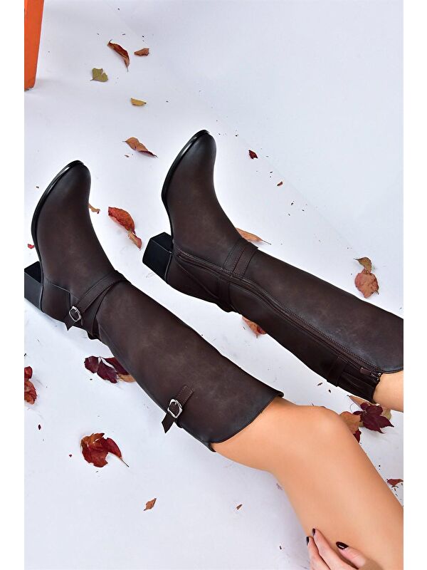 L6742300 Kahverengi Kadın Çizme - Görsel 3