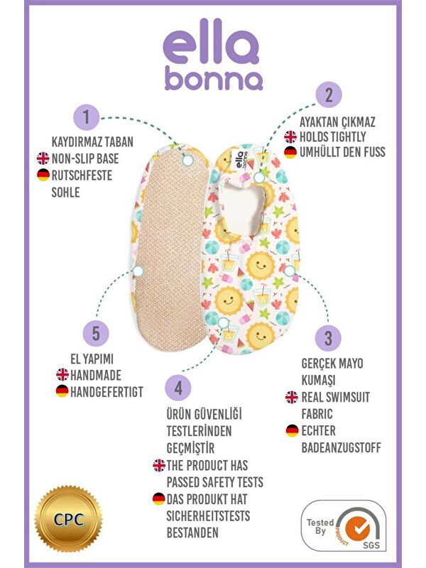 Bebek Çocuk Deniz Ayakkabısı, Kaydırmaz Taban, Unisex Havuz Patiği - Görsel 4