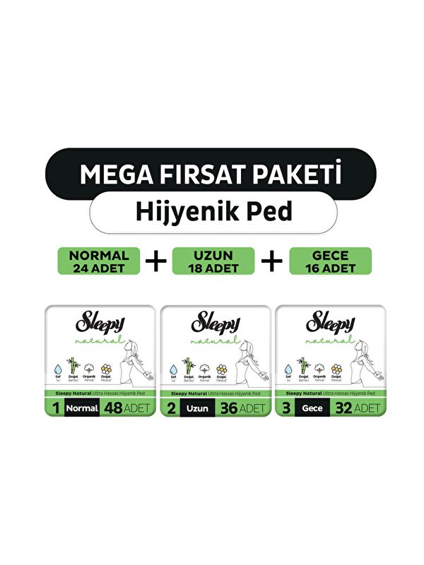 Sleepy Natural Ultra Hassas Hijyenik Ped Mega Fırsat Paketi 116 Adet