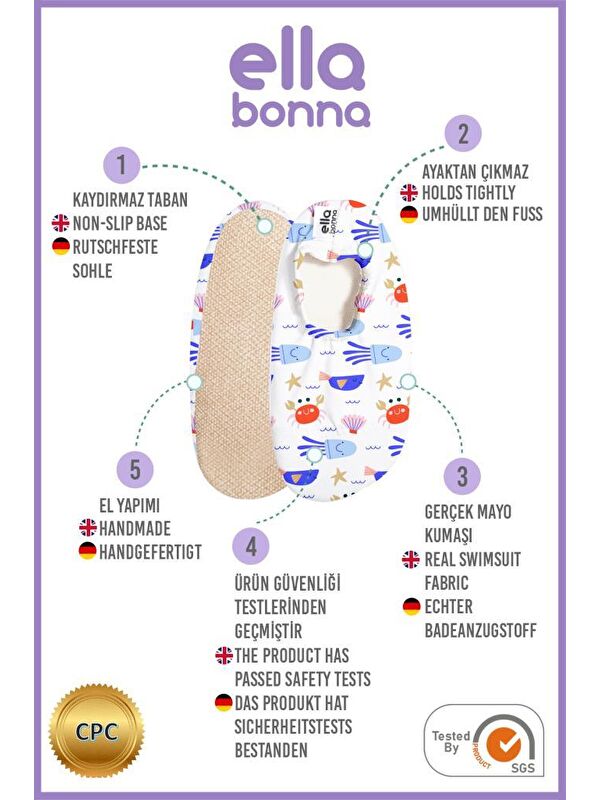 Bebek Çocuk Deniz Ayakkabısı, Kaydırmaz Taban, Unisex Havuz Patiği - Görsel 4