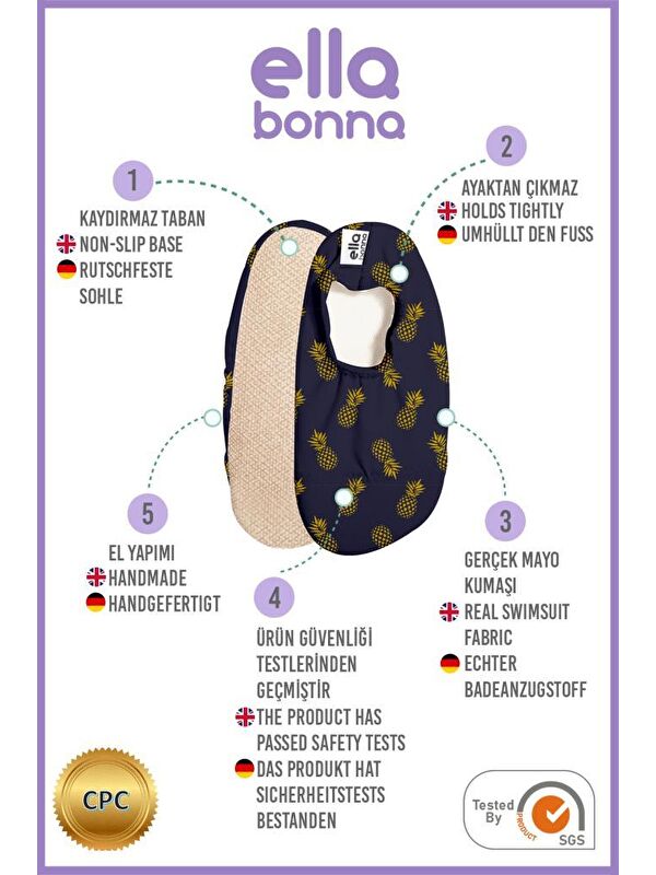 Bebek Çocuk Deniz Ayakkabısı, Kaydırmaz Taban, Unisex Havuz Patiği - Görsel 4