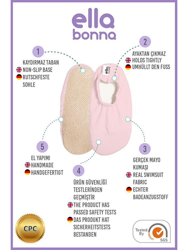 Bebek Çocuk Deniz Ayakkabısı, Kaydırmaz Taban, Unisex Havuz Patiği - Görsel 4