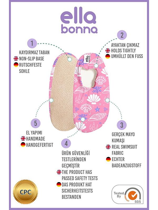 Bebek Çocuk Deniz Ayakkabısı, Kaydırmaz Taban, Unisex Havuz Patiği - Görsel 4