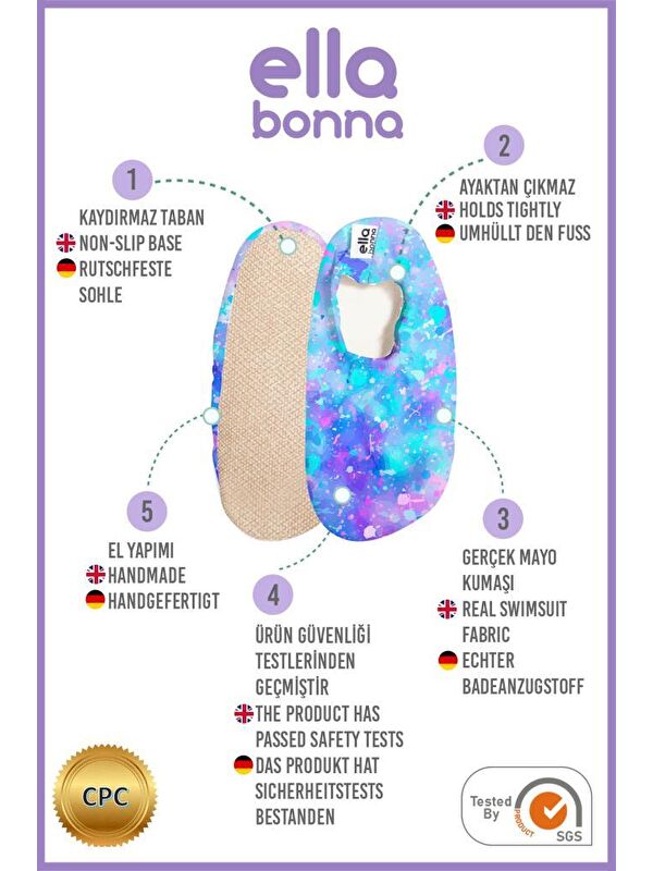 Bebek Çocuk Deniz Ayakkabısı, Kaydırmaz Taban, Unisex Havuz Patiği - Görsel 4