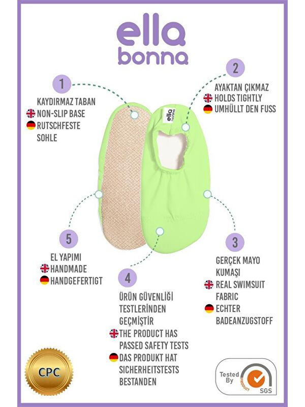 Bebek Çocuk Deniz Ayakkabısı, Kaydırmaz Taban, Unisex Havuz Patiği - Görsel 4