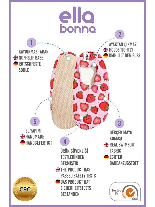 Bebek Çocuk Deniz Ayakkabısı, Kaydırmaz Taban, Unisex Havuz Patiği - Görsel 4