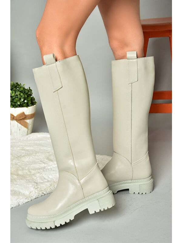 R9732011 Açık Gri Kadın Çizme - Görsel 2