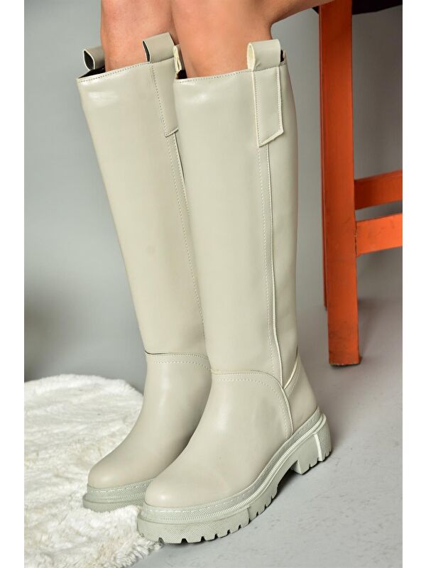 R9732011 Açık Gri Kadın Çizme - Görsel 3