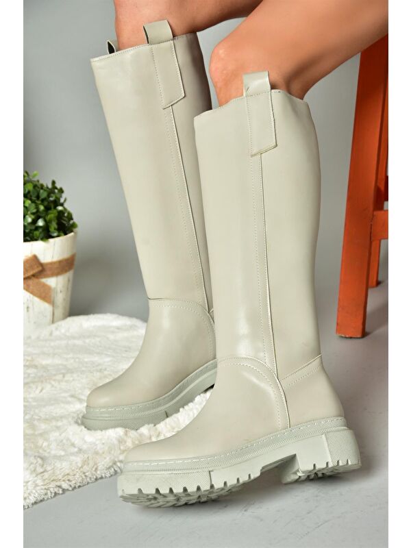 R9732011 Açık Gri Kadın Çizme - Görsel 5