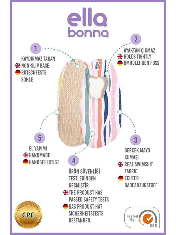 Bebek Çocuk Deniz Ayakkabısı, Kaydırmaz Taban, Unisex Havuz Patiği - Görsel 4