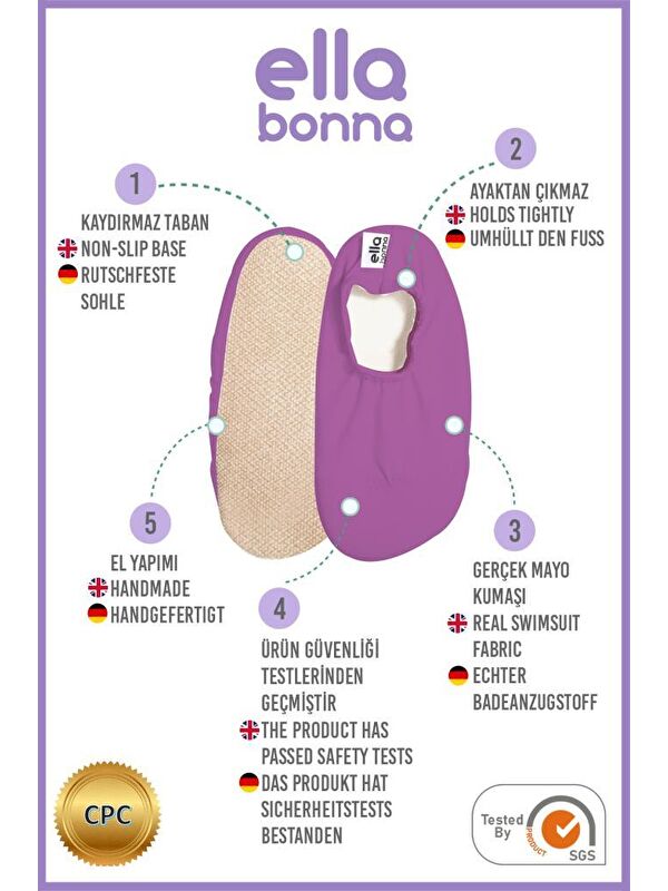 Bebek Çocuk Deniz Ayakkabısı, Kaydırmaz Taban, Unisex Havuz Patiği - Görsel 4