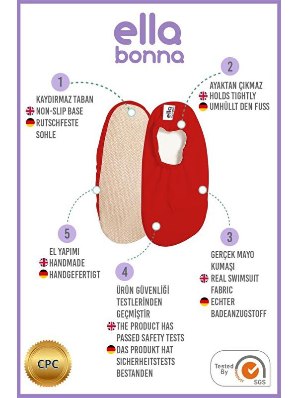 Bebek Çocuk Deniz Ayakkabısı, Kaydırmaz Taban, Unisex Havuz Patiği - Görsel 4