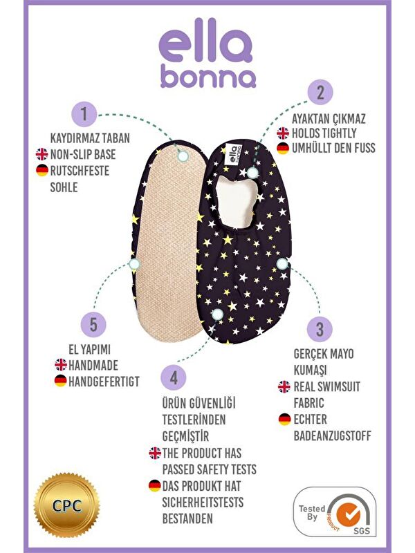 Bebek Çocuk Deniz Ayakkabısı, Kaydırmaz Taban, Unisex Havuz Patiği - Görsel 4