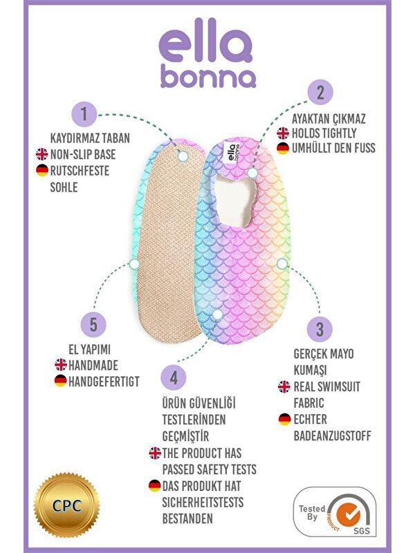 Bebek Çocuk Deniz Ayakkabısı, Kaydırmaz Taban, Unisex Havuz Patiği - Görsel 4