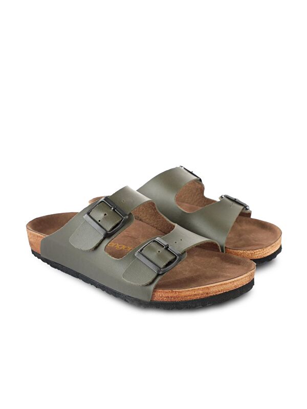 LENS Unisex Terlik Haki - Görsel 4