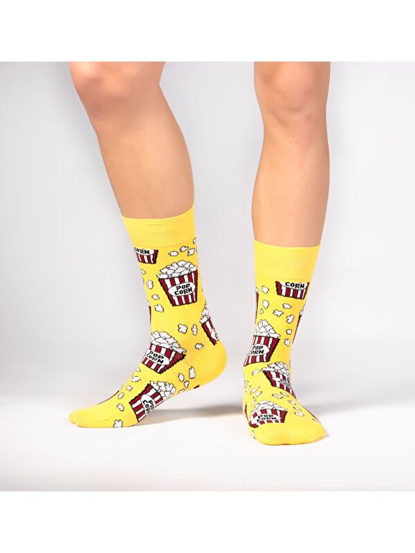 Ozzy Socks Çiftler için 2 li POP CORN Desen Çorap