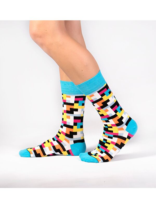 Ozzy Socks Blok Desenli Soket Çorap