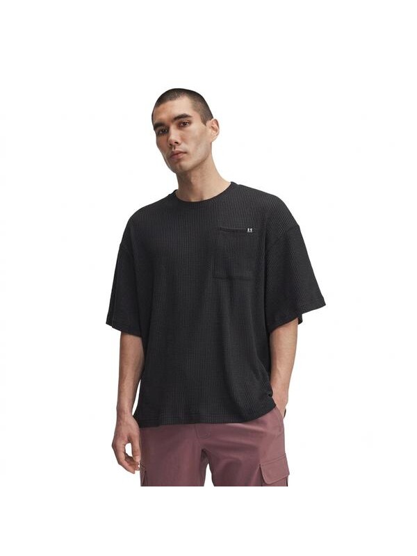 Under Armour Rival Waffle Crew Erkek Siyah Tişört