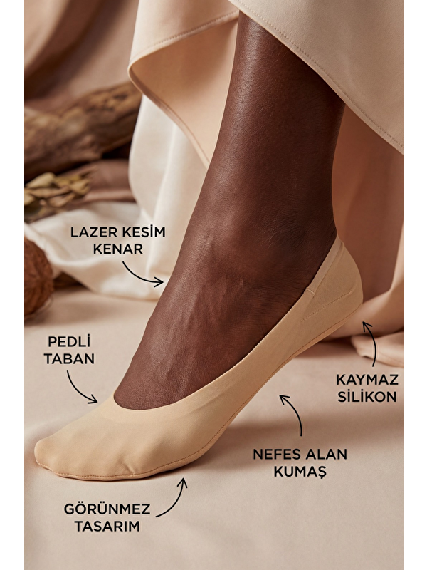 Katia And Bony Kadın Tabanı Pedli Lazer Kesim Görünmez Çorap Ten