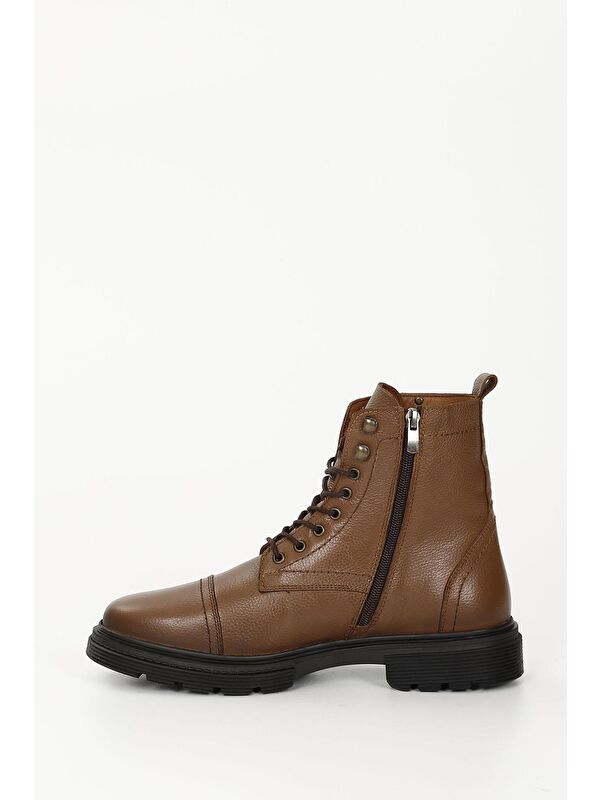 TABA Hakiki Deri Fermuarlı Bağcıklı Erkek Postal Bot 81501 - Görsel 7