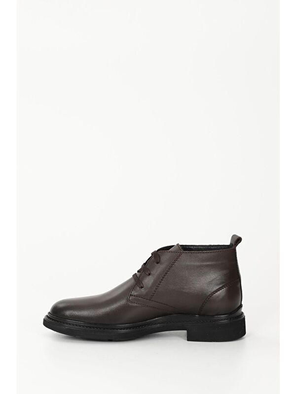 KAHVERENGİ Hakiki Deri Yuvarlak Burun Kauçuk Taban Bağcıklı Günlük Erkek Bot 42011 - Görsel 7