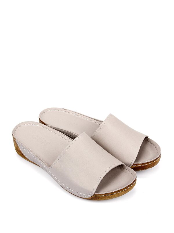 Hakiki Deri Dolgu Taban Kadın Terlik 42285 - Görsel 3