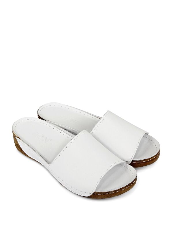 Hakiki Deri Dolgu Taban Kadın Terlik 42285 - Görsel 3