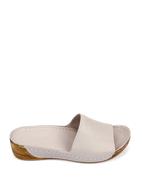 Hakiki Deri Dolgu Taban Kadın Terlik 42285 - Görsel 5