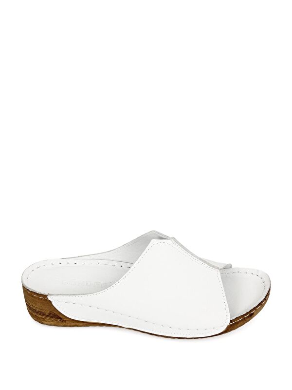 Hakiki Dolgu Tabanlı Deri Kadın Terlik 42313 - Görsel 5