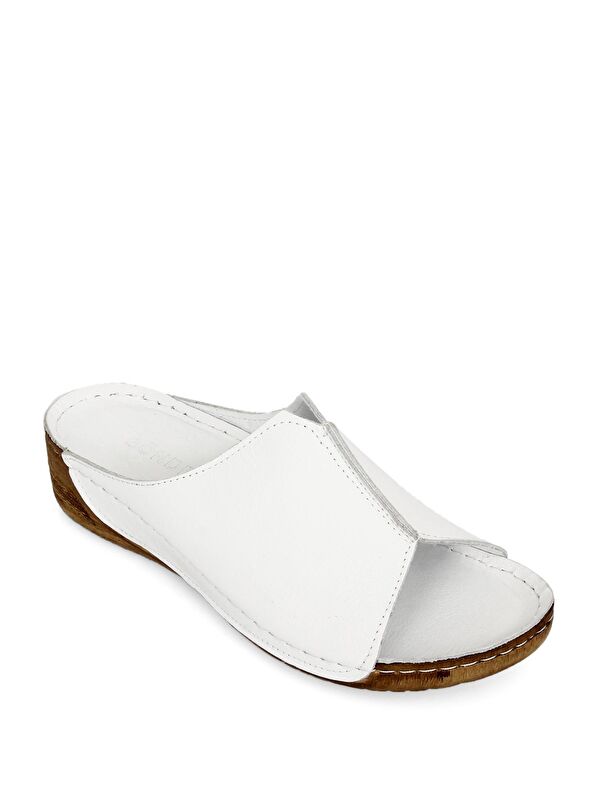 Hakiki Dolgu Tabanlı Deri Kadın Terlik 42313 - Görsel 6