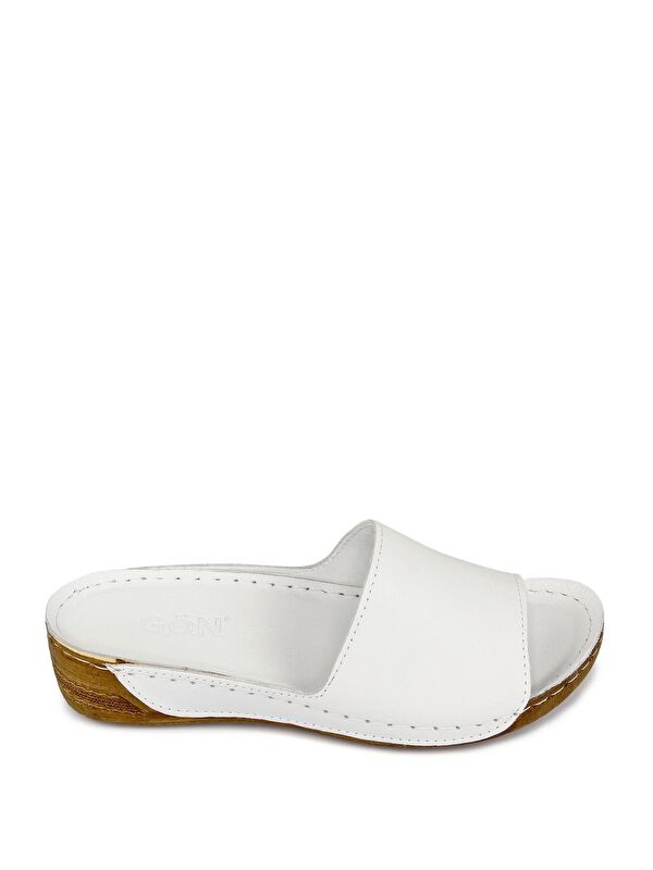 Hakiki Deri Dolgu Taban Kadın Terlik 42285 - Görsel 5