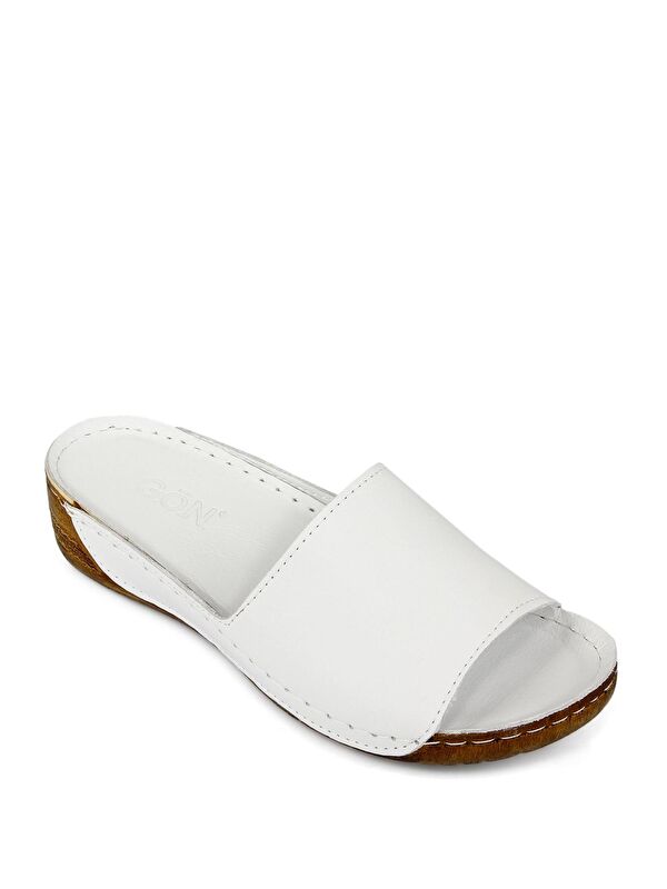 Hakiki Deri Dolgu Taban Kadın Terlik 42285 - Görsel 6