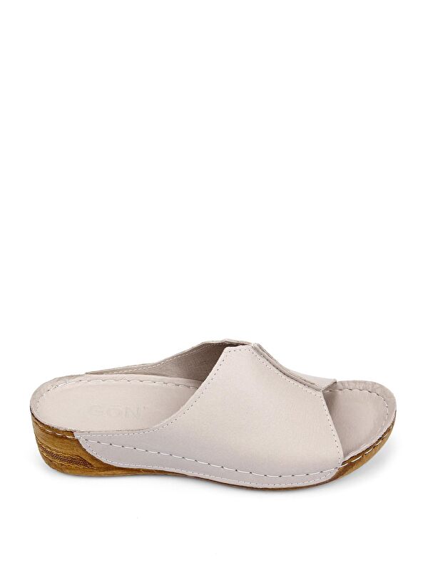 Hakiki Dolgu Tabanlı Deri Kadın Terlik 42313 - Görsel 5