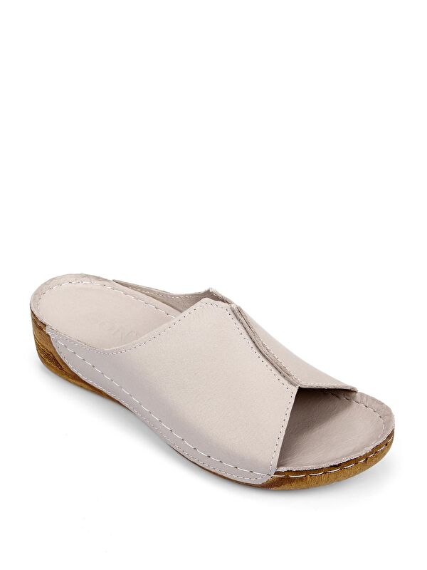 Hakiki Dolgu Tabanlı Deri Kadın Terlik 42313 - Görsel 6
