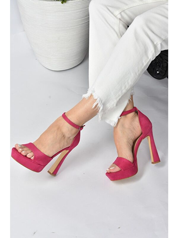 Fuşya Süet Kadın Topuklu Ayakkabı K404580102 - Görsel 3