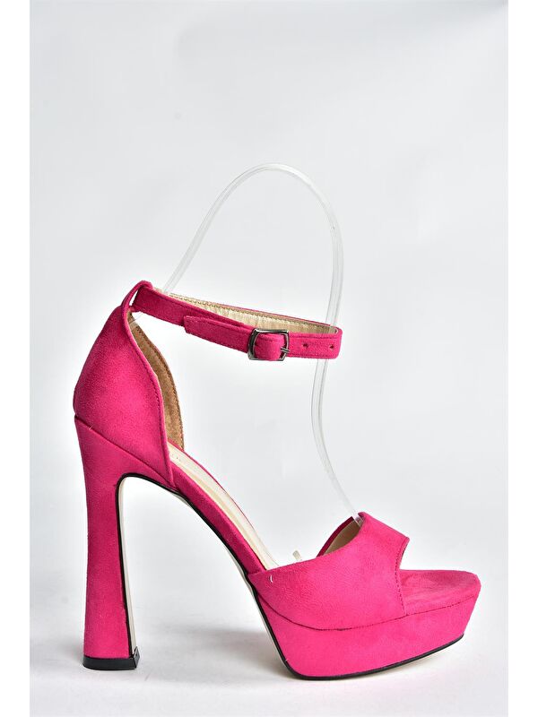 Fuşya Süet Kadın Topuklu Ayakkabı K404580102 - Görsel 6
