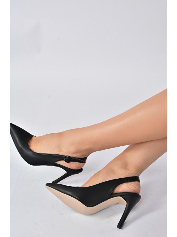 Siyah Sivri Burun Kadın Topuklu Ayakkabı K404910309 - Görsel 5
