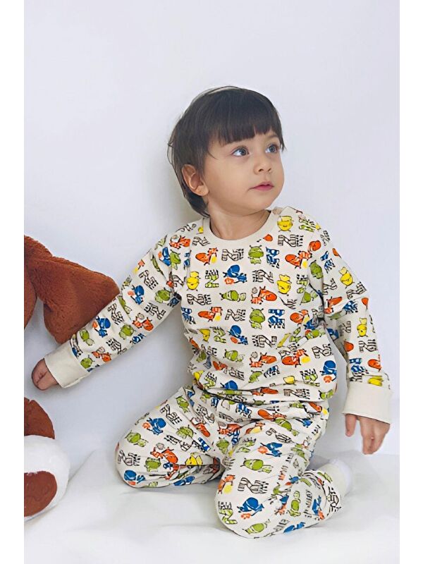 Breeze Erkek Çocuk Eşofman Takımı Zebra Macerası Krem (1.5-3 Yaş)