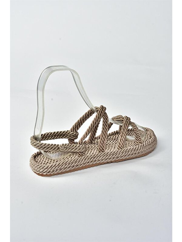 Vizon Kumaş Kadın Sandalet H596011704 - Görsel 6