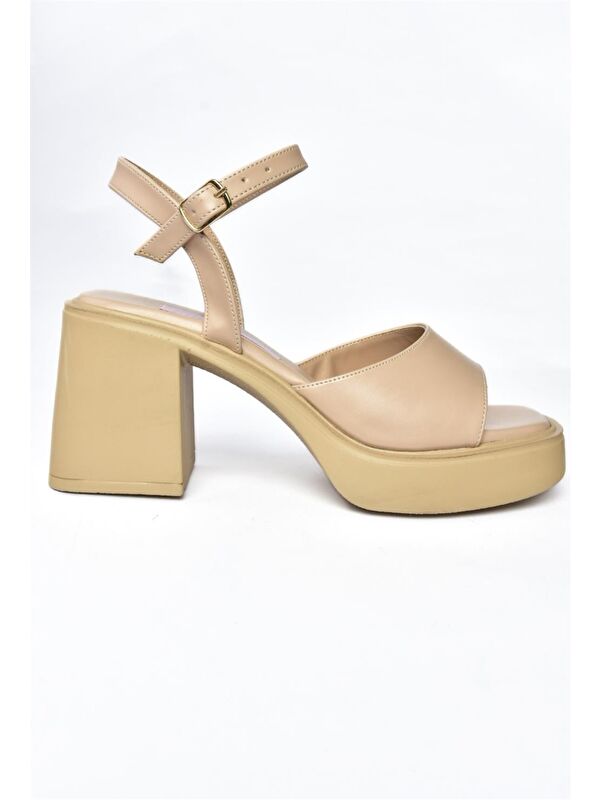 P820015509 Ten Kalın Topuklu Kadın Ayakkabı - Görsel 5