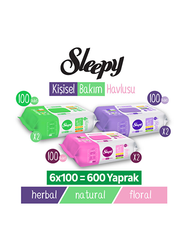 Sleepy Karma Kişisel Bakım Havlusu 6x100 (600 Yaprak)