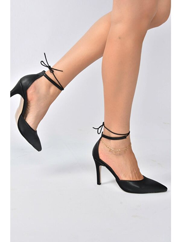 Siyah Sivri Burun Kadın Topuklu Ayakkabı K404810209 - Görsel 3