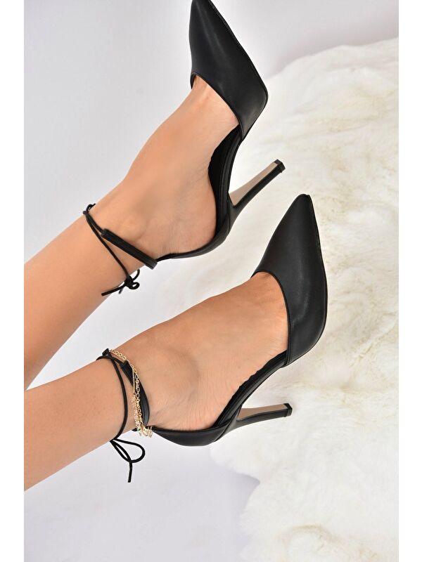 Siyah Sivri Burun Kadın Topuklu Ayakkabı K404810209 - Görsel 5