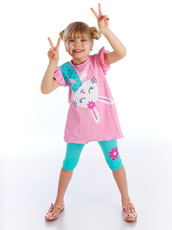 Denokids Sürpriz Tavşan Kız Tunik Takım