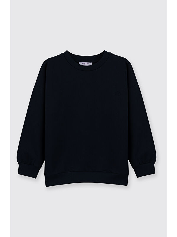 Panço Erkek Çocuk Bisiklet Yaka Lacivert Sweatshirt